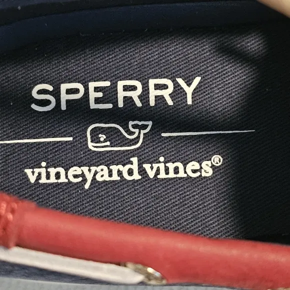 Sperry x Vineyard Vines Boat Shoes Sperry Deck Shoes Red White Blue Boy Size 2 M