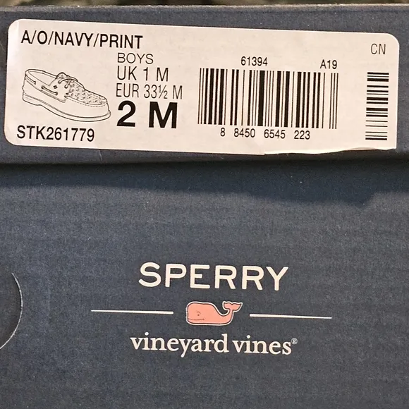 Sperry x Vineyard Vines Boat Shoes Sperry Deck Shoes Red White Blue Boy Size 2 M