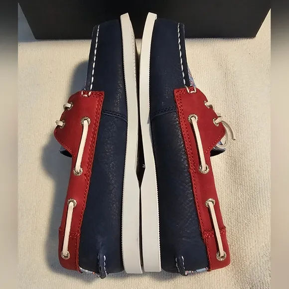 Sperry x Vineyard Vines Boat Shoes Sperry Deck Shoes Red White Blue Boy Size 2 M