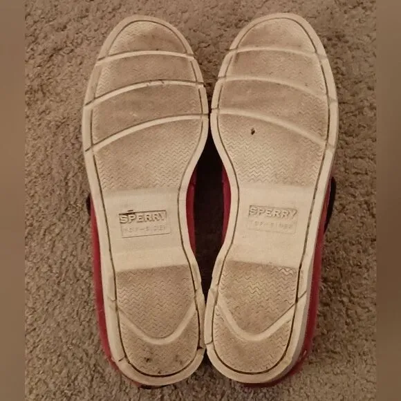 Sperry Men's Leeward 2-Eye Red Suede Boat Shoes Men Size 14 PRE-OWNED