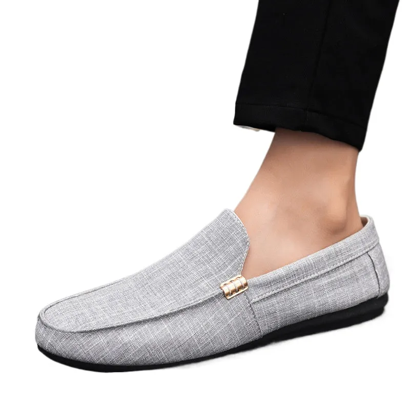 Spring and summer casual shoes trendy shoes men's foot-fitting Doudou shoes men's lazy shoes foot-fitting trend one-pedal men's shoes cloth shoes