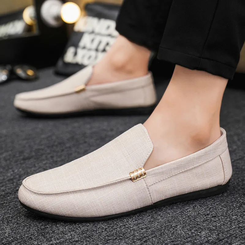 Spring and summer casual shoes trendy shoes men's foot-fitting Doudou shoes men's lazy shoes foot-fitting trend one-pedal men's shoes cloth shoes