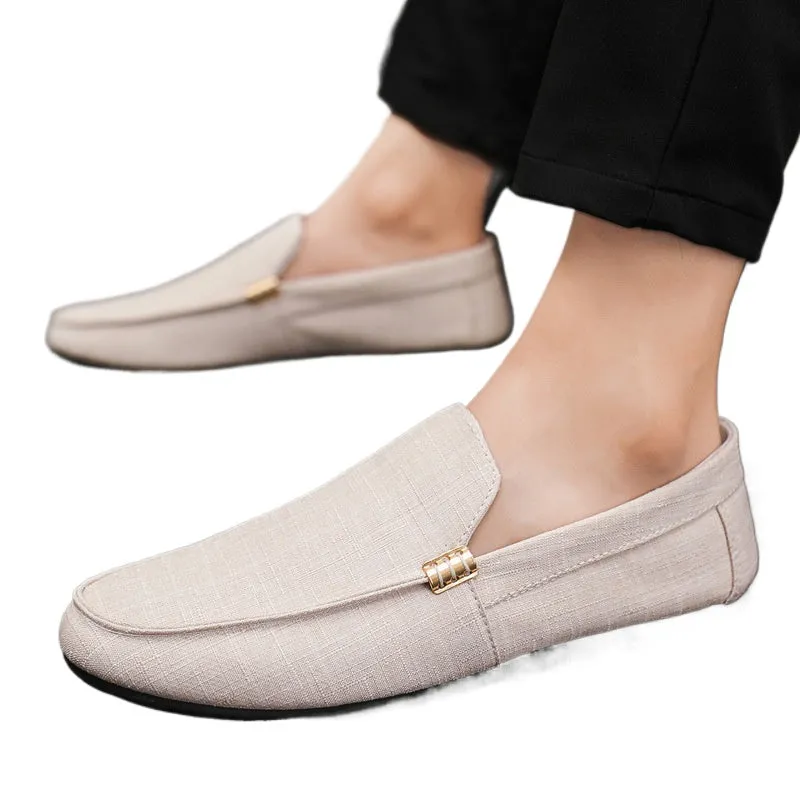 Spring and summer casual shoes trendy shoes men's foot-fitting Doudou shoes men's lazy shoes foot-fitting trend one-pedal men's shoes cloth shoes