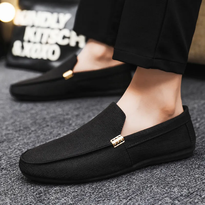 Spring and summer casual shoes trendy shoes men's foot-fitting Doudou shoes men's lazy shoes foot-fitting trend one-pedal men's shoes cloth shoes