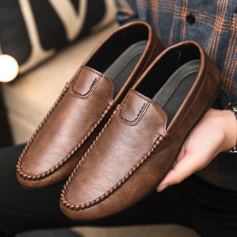 Spring society guy casual shoes trendy shoes Doudou shoes men's lazy shoes cover feet one pedal men's shoes foreign trade large size
