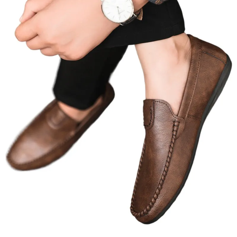 Spring society guy casual shoes trendy shoes Doudou shoes men's lazy shoes cover feet one pedal men's shoes foreign trade large size