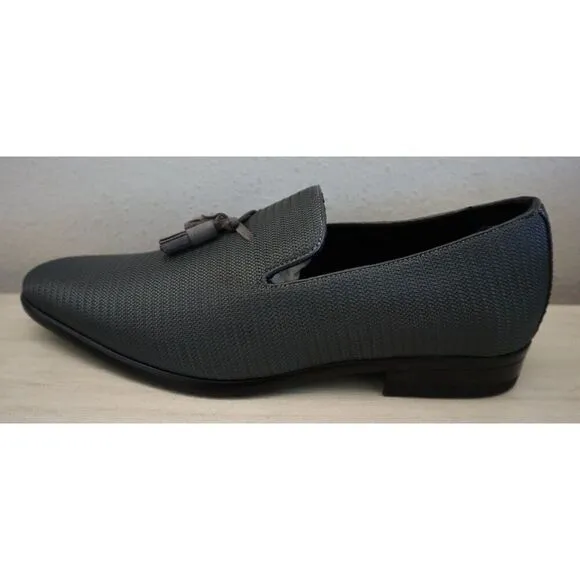 Stacy Adams 25343 Men Sz 9W Gray Tazewell Plain Toe Tassel Slip-On Loafers SIB