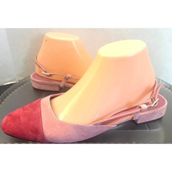 Steve Madden Belinda Pink Suede Stylish Pink and Red Women's Flats NEW SZ 8.5