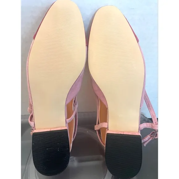 Steve Madden Belinda Pink Suede Stylish Pink and Red Women's Flats NEW SZ 8.5