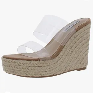 Steve Madden clear Sunrise Wedge Sandals for Women Wrapped Wedge heel formal 9