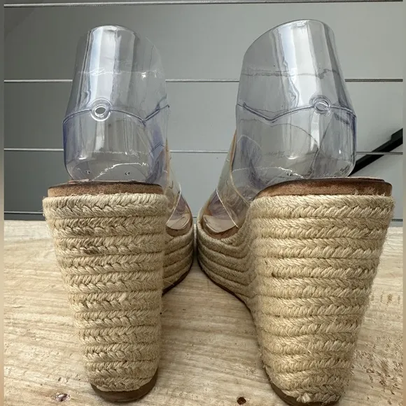 Steve Madden clear Sunrise Wedge Sandals for Women Wrapped Wedge heel formal 9