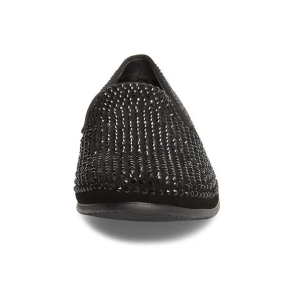 Steve Madden Rhinestone Flat Size 11 CAVIARR BLACk