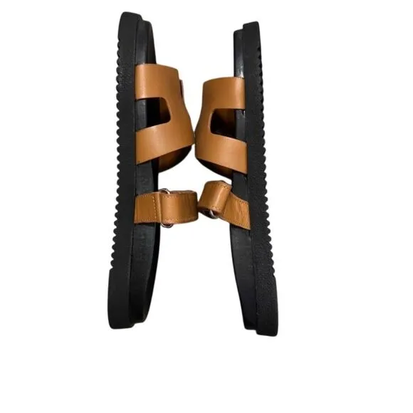 Steve Madden Women's Velcro Closure Slide Sandals Brown Size 9.5 Casual