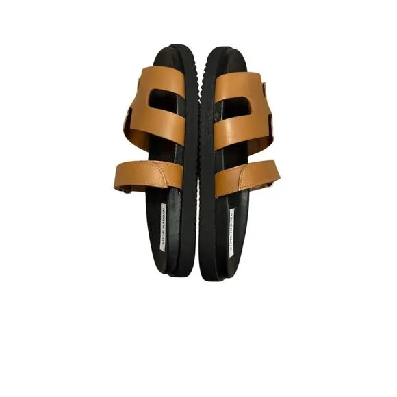 Steve Madden Women's Velcro Closure Slide Sandals Brown Size 9.5 Casual