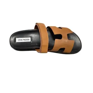 Steve Madden Women's Velcro Closure Slide Sandals Brown Size 9.5 Casual