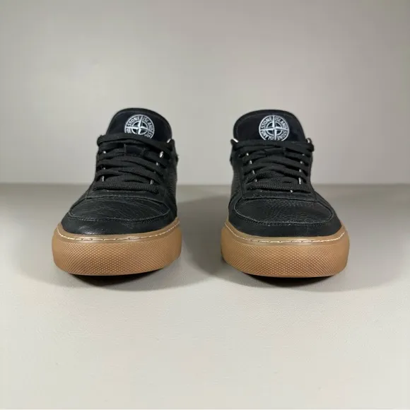 Stone Island by DIEMME Black Leather Gum Low Sneakers