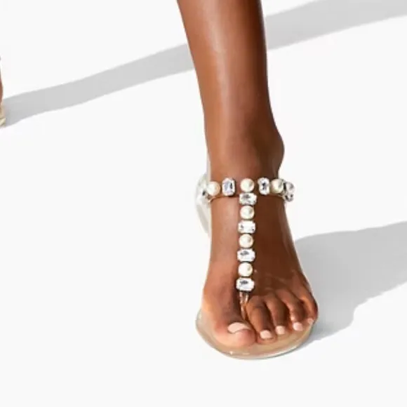 Stuart Weitzman GOLDIE CRYSTAL JELLY SANDAL