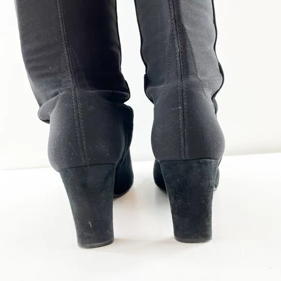 Stuart Weitzman Hijack Heeled Over The Knee Suede Black Boots 8