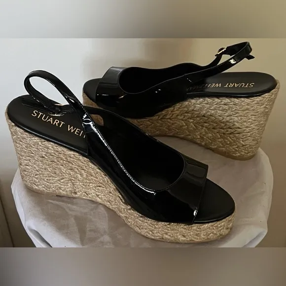 Stuart Weitzman Island Slingback Sandal Wedge Shoes Size US 11.5 New