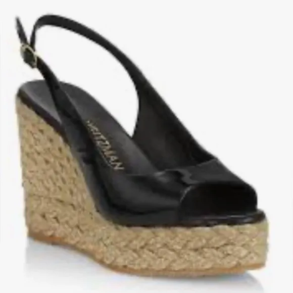Stuart Weitzman Island Slingback Sandal Wedge Shoes Size US 11.5 New