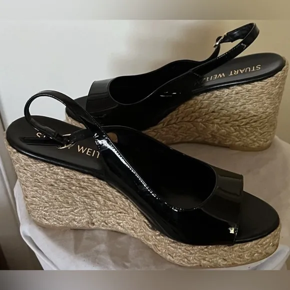 Stuart Weitzman Island Slingback Sandal Wedge Shoes Size US 11.5 New