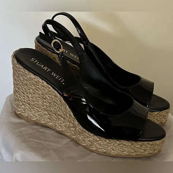Stuart Weitzman Island Slingback Sandal Wedge Shoes Size US 11.5 New