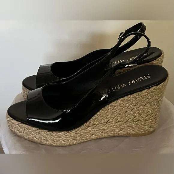 Stuart Weitzman Island Slingback Sandal Wedge Shoes Size US 11.5 New