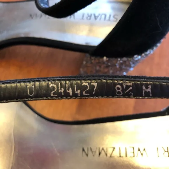 Stuart Weitzman Suede Glitter Sandals. Size 8.5.