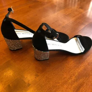 Stuart Weitzman Suede Glitter Sandals. Size 8.5.