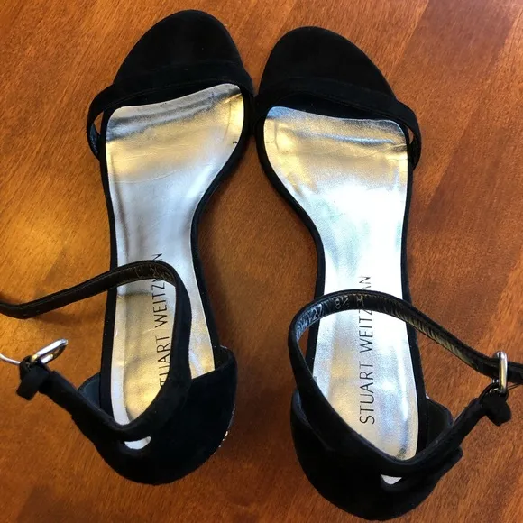 Stuart Weitzman Suede Glitter Sandals. Size 8.5.