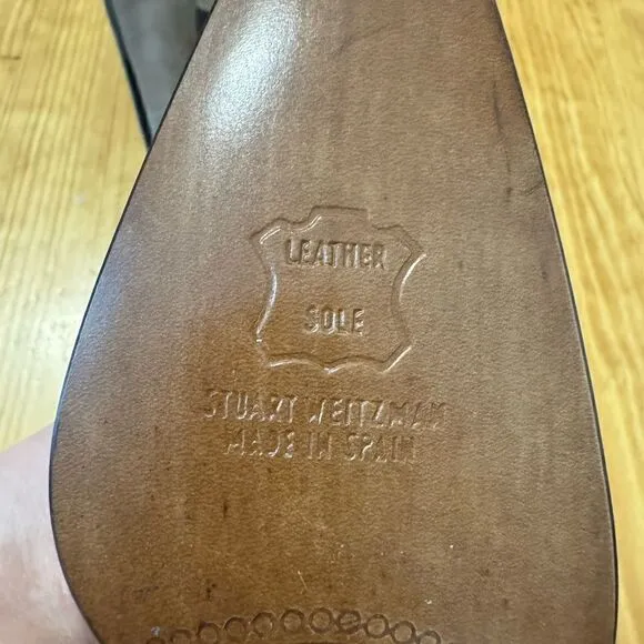 Stuart Weitzman Women's 3&quot; Metallic Bronze Heel Slip On Leather Pump SZ 6.5 AA