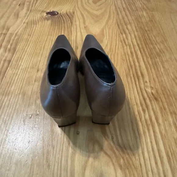 Stuart Weitzman Women's 3&quot; Metallic Bronze Heel Slip On Leather Pump SZ 6.5 AA