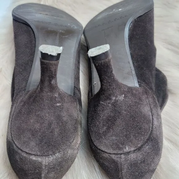 Stuart Weitzman Brown Suede Ankle Bootie Shoes