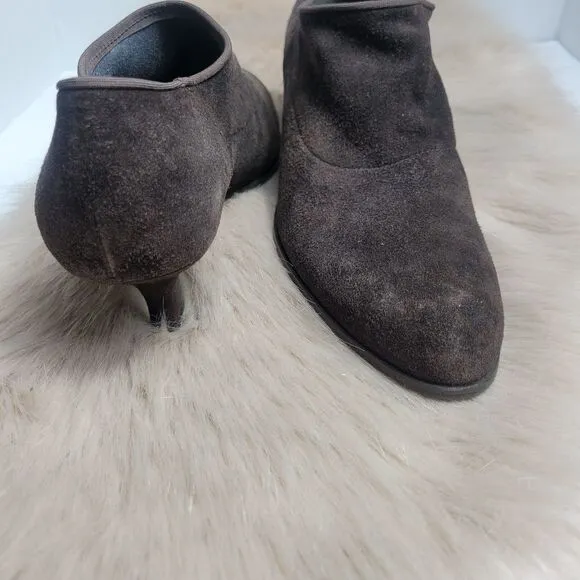 Stuart Weitzman Brown Suede Ankle Bootie Shoes