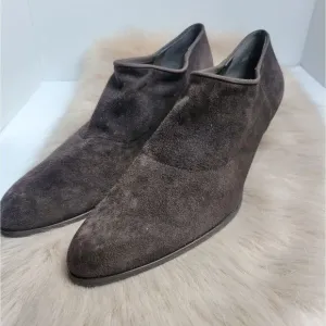 Stuart Weitzman Brown Suede Ankle Bootie Shoes