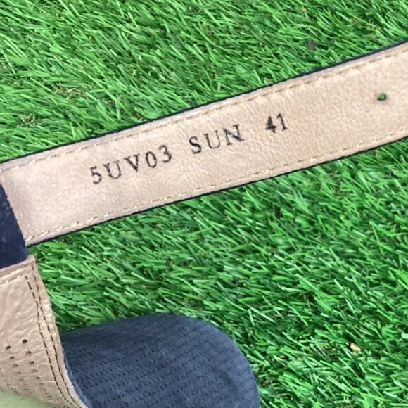 Sundance Mamzelle Lorelei Navy Blue Suede T- Strap Ankle Shoes 41