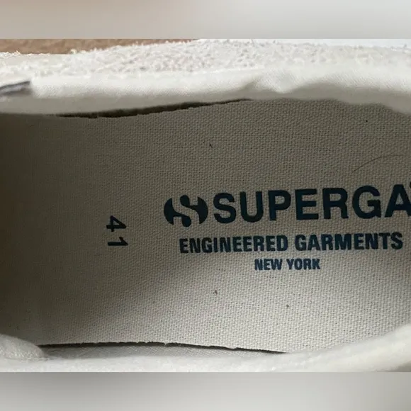 SUPERGA X ENGINEERED GARMENTS 3420 LOW WHITE sneakers 9.5US womens /8US …