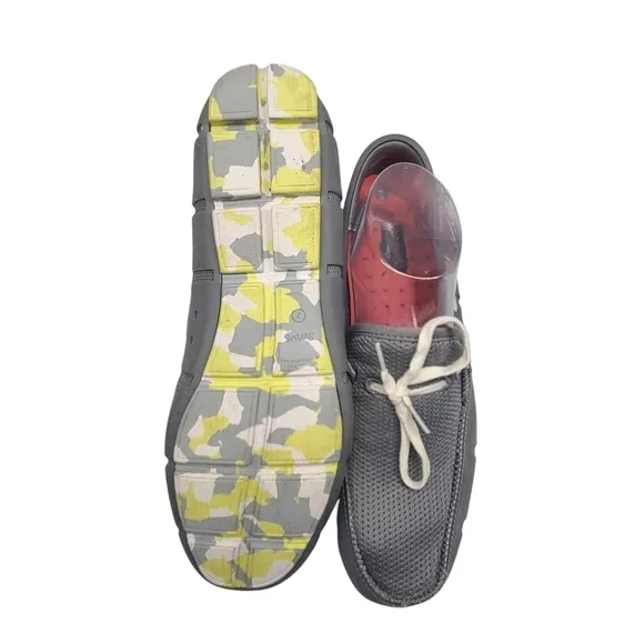 SWIMS Men's Lace Loafer Boat Shoes  Camo Gray Sz‎ 7