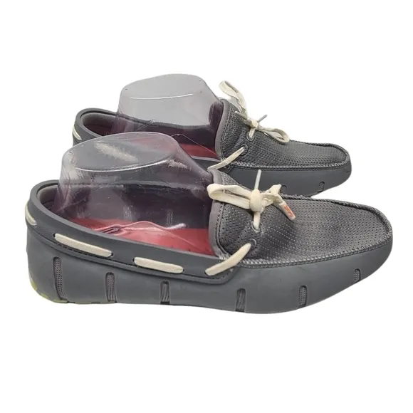 SWIMS Men's Lace Loafer Boat Shoes  Camo Gray Sz‎ 7