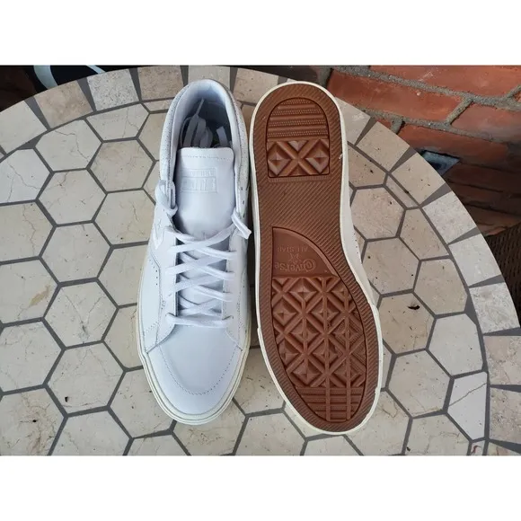 Sz 12 Converse CONS Louie Lopez Pro Mid Shoe Triple White Premium Leather Rare