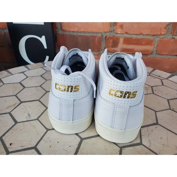 Sz 12 Converse CONS Louie Lopez Pro Mid Shoe Triple White Premium Leather Rare