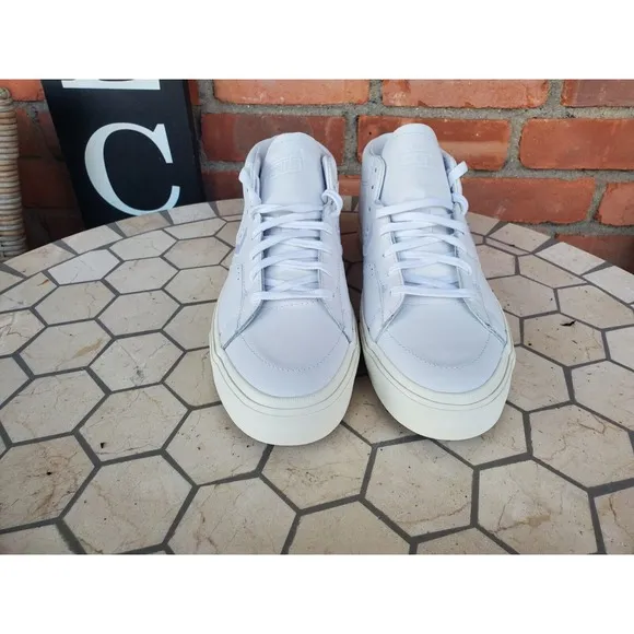 Sz 12 Converse CONS Louie Lopez Pro Mid Shoe Triple White Premium Leather Rare