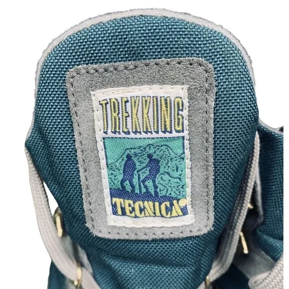 Tecnica Skywalk Trekking Gray Suede Hiking Boots Mens 6 Womens 7 VTG 90s