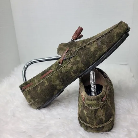 Ted Baker Brently Men's Loafer Size 9 Driving Tassel Loafer Camo Suede Shoes
