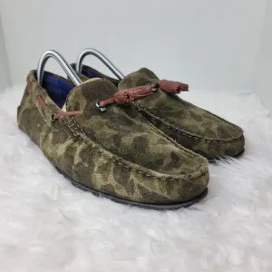 Ted Baker Brently Men's Loafer Size 9 Driving Tassel Loafer Camo Suede Shoes