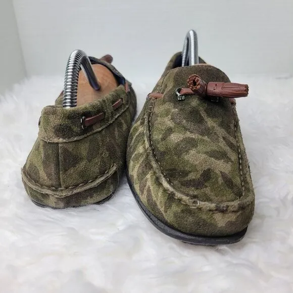 Ted Baker Brently Men's Loafer Size 9 Driving Tassel Loafer Camo Suede Shoes