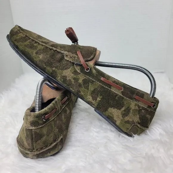 Ted Baker Brently Men's Loafer Size 9 Driving Tassel Loafer Camo Suede Shoes