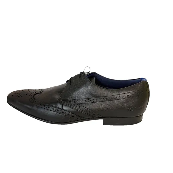 Ted Baker Dervin Designer Men's Black Leather Brogue Derby Formal Shoes