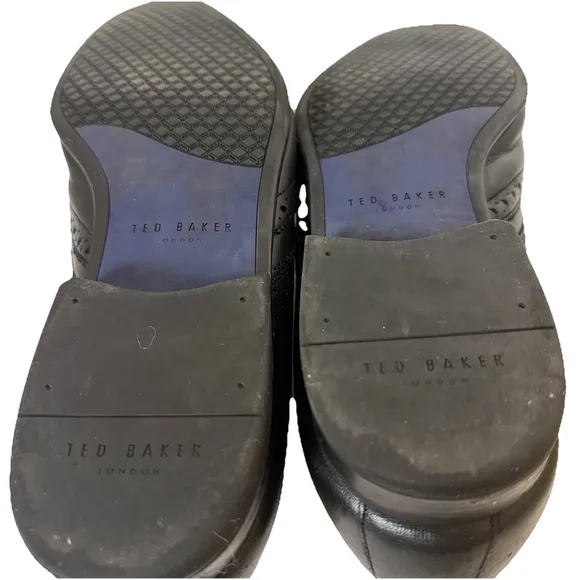 Ted Baker Dervin Designer Men's Black Leather Brogue Derby Formal Shoes