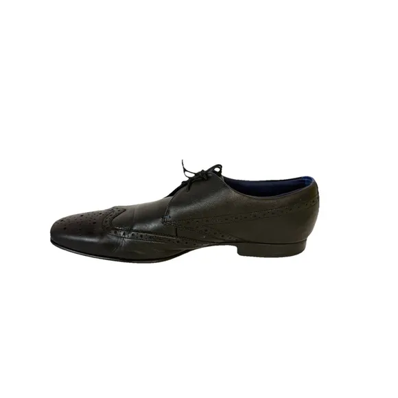 Ted Baker Dervin Designer Men's Black Leather Brogue Derby Formal Shoes